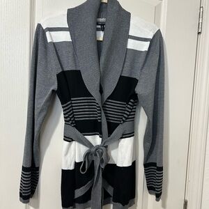 Allison Brittney Gray Ribbed Cardigan